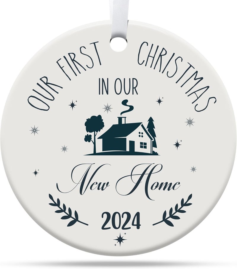 TinhCD Store House Warming Gifts New Home, Housewarming Gift, First Home Christmas Ornament 2024, New Home Gift Ideas, Ceramic Ornament - Image 1